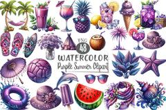 Purple Summer Clipart Bundle 6 - CraftNest - Digital Crafting and Art