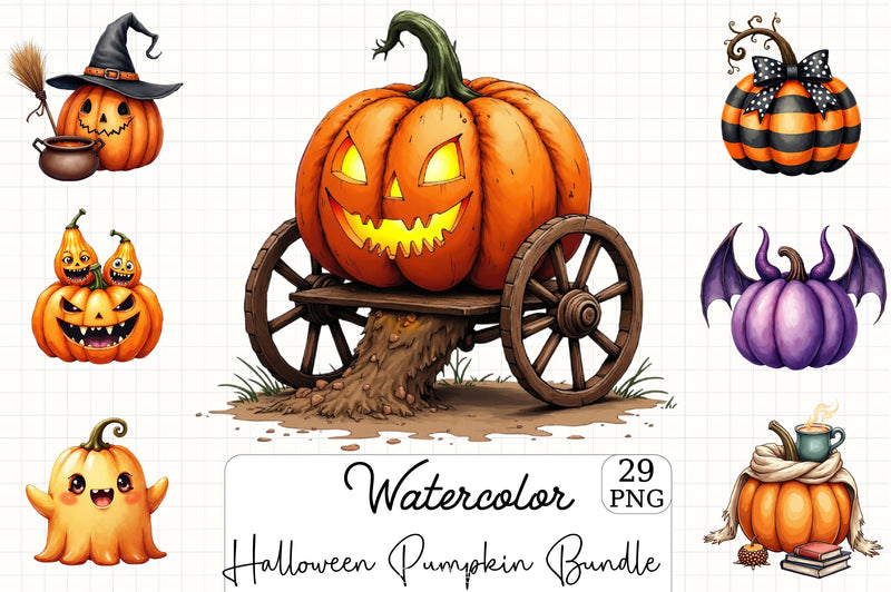 Halloween Pumpkin Clipart Bundle 3 - CraftNest - Digital Crafting and Art