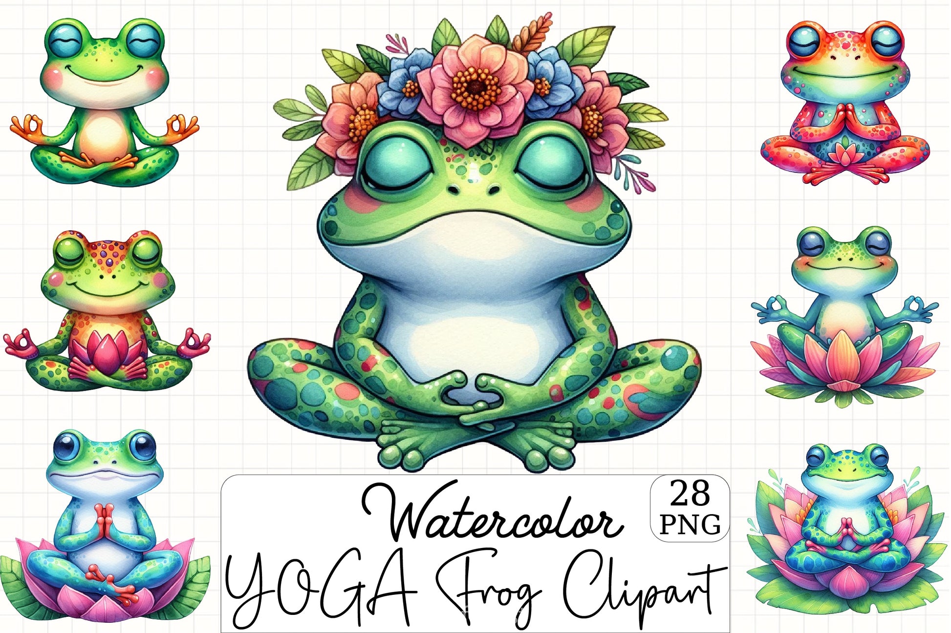 Yoga Frog Clipart Bundle - CraftNest - Digital Crafting and Art