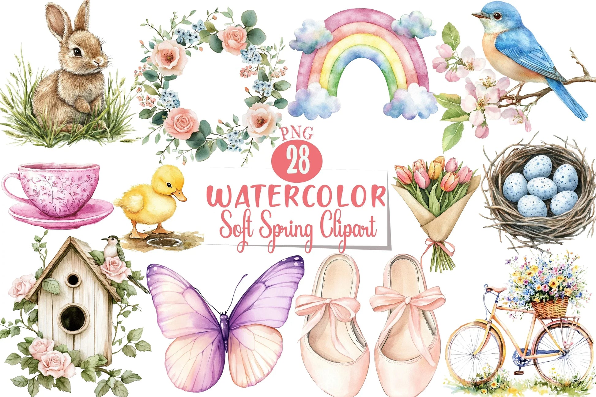 Soft Spring Clipart Bundle 6 - CraftNest - Digital Crafting and Art