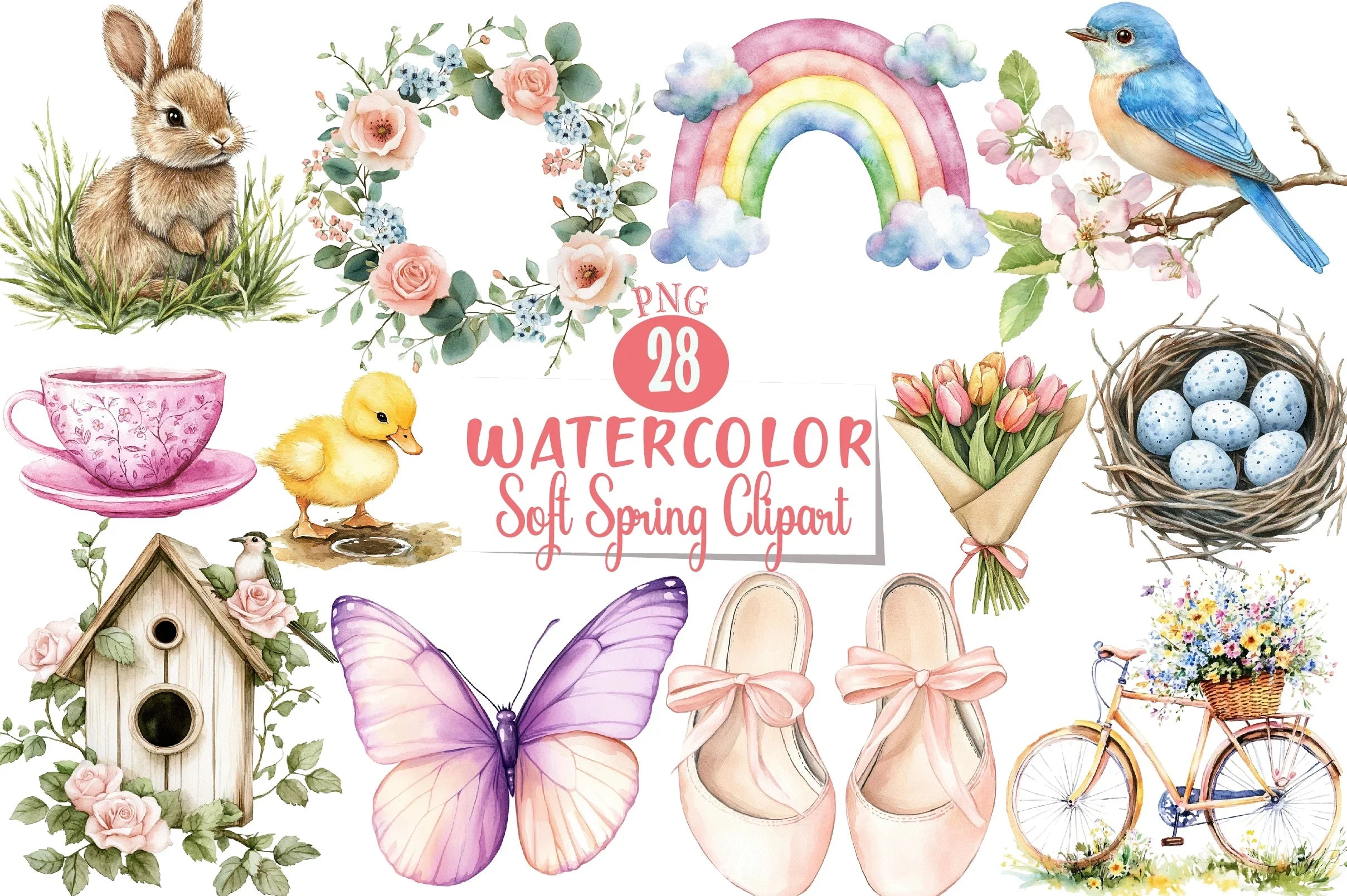 Soft Spring Clipart Bundle 6 - CraftNest - Digital Crafting and Art
