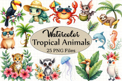 Tropical Summer Animals Clipart Bundle - CraftNest - Digital Crafting and Art
