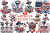 4th of July Skeleton Floral Clipart Bundle 2