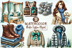 Winter Fashion Clipart Bundle - CraftNest - Digital Crafting and Art