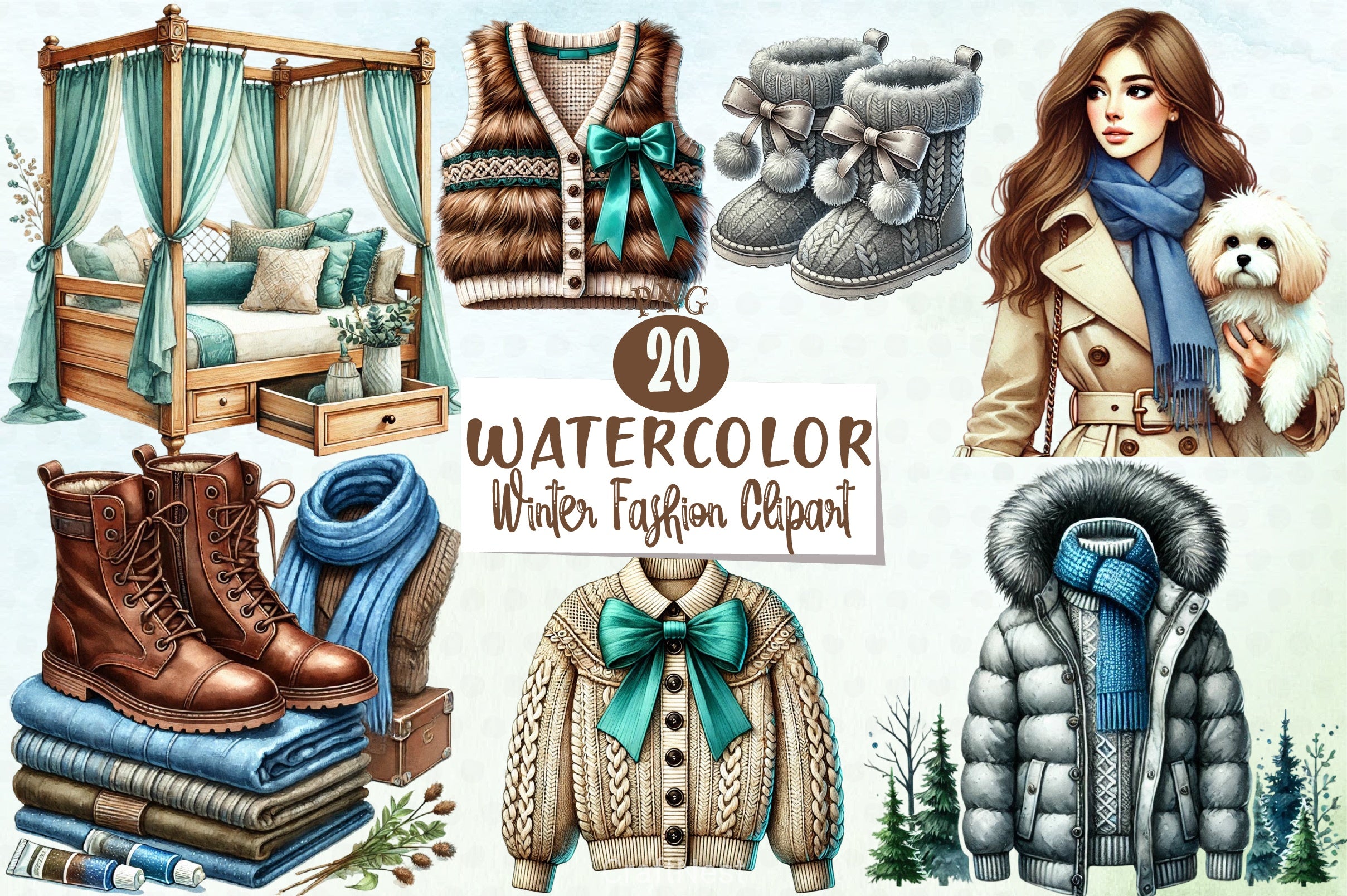 Winter Fashion Clipart Bundle - CraftNest - Digital Crafting and Art