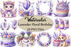 Lavender Floral Birthday Clipart Bundle