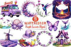 Purple Summer Clipart Bundle 7 - CraftNest - Digital Crafting and Art