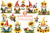 Cute Sunflowers Gnome Clipart Bundle