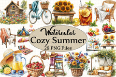 Cozy Summer Clipart Bundle 1 - CraftNest - Digital Crafting and Art