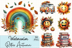 Retro Autumn Clipart Bundle - CraftNest - Digital Crafting and Art