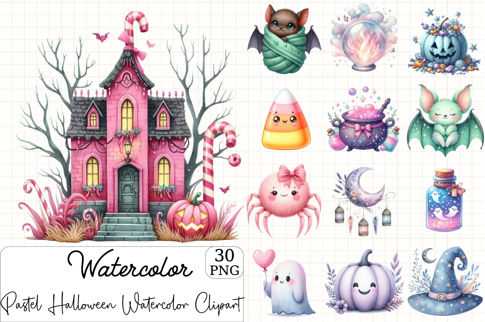 Pastel Halloween Clipart Bundle - CraftNest - Digital Crafting and Art