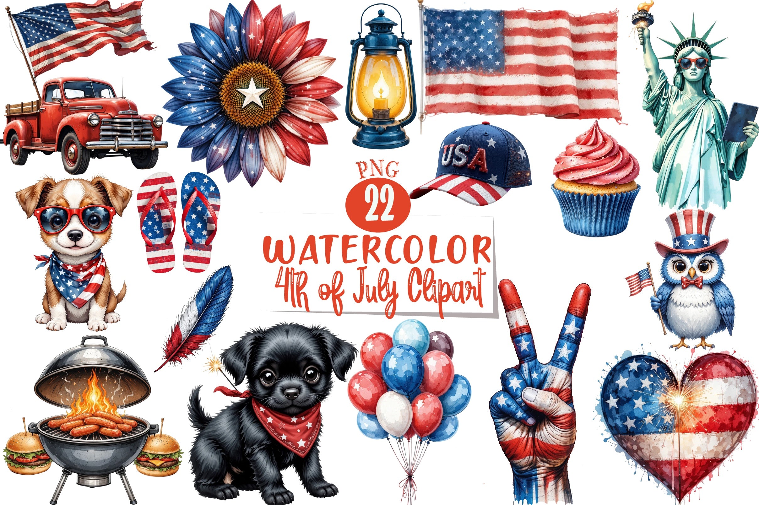 4th of July Clipart Bundle 12 - CraftNest - Digital Crafting and Art