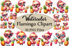 Flamingo Clipart Bundle - CraftNest - Digital Crafting and Art