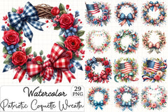 Patriotic Coquette Wreath Clipart Bundle - CraftNest - Digital Crafting and Art