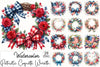 Patriotic Coquette Wreath Clipart Bundle