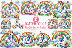 Rainbow Unicorn Fantasy Clipart Bundle - CraftNest - Digital Crafting and Art