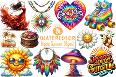 Hippie Summer Clipart Bundle 1 - CraftNest - Digital Crafting and Art