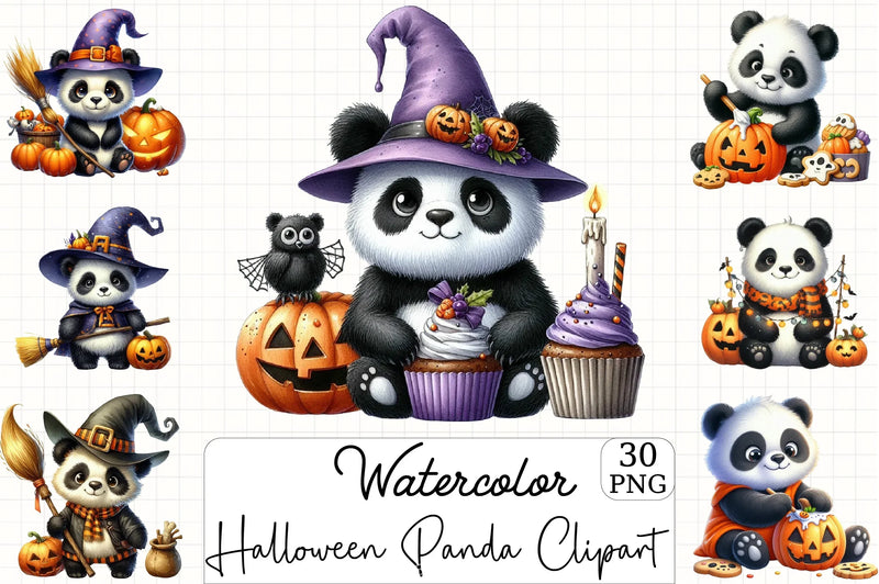 Halloween Panda Clipart Bundle 32 - CraftNest - Digital Crafting and Art