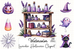 Lavender Halloween Clipart Bundle - CraftNest - Digital Crafting and Art