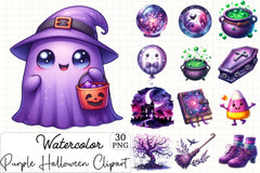Purple Halloween Clipart Bundle - CraftNest - Digital Crafting and Art