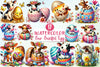 Easter Cow Cracked Egg Clipart Bundle
