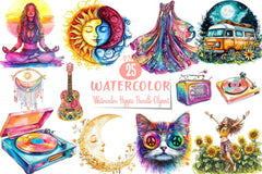 Hippie Clipart Bundle - CraftNest - Digital Crafting and Art
