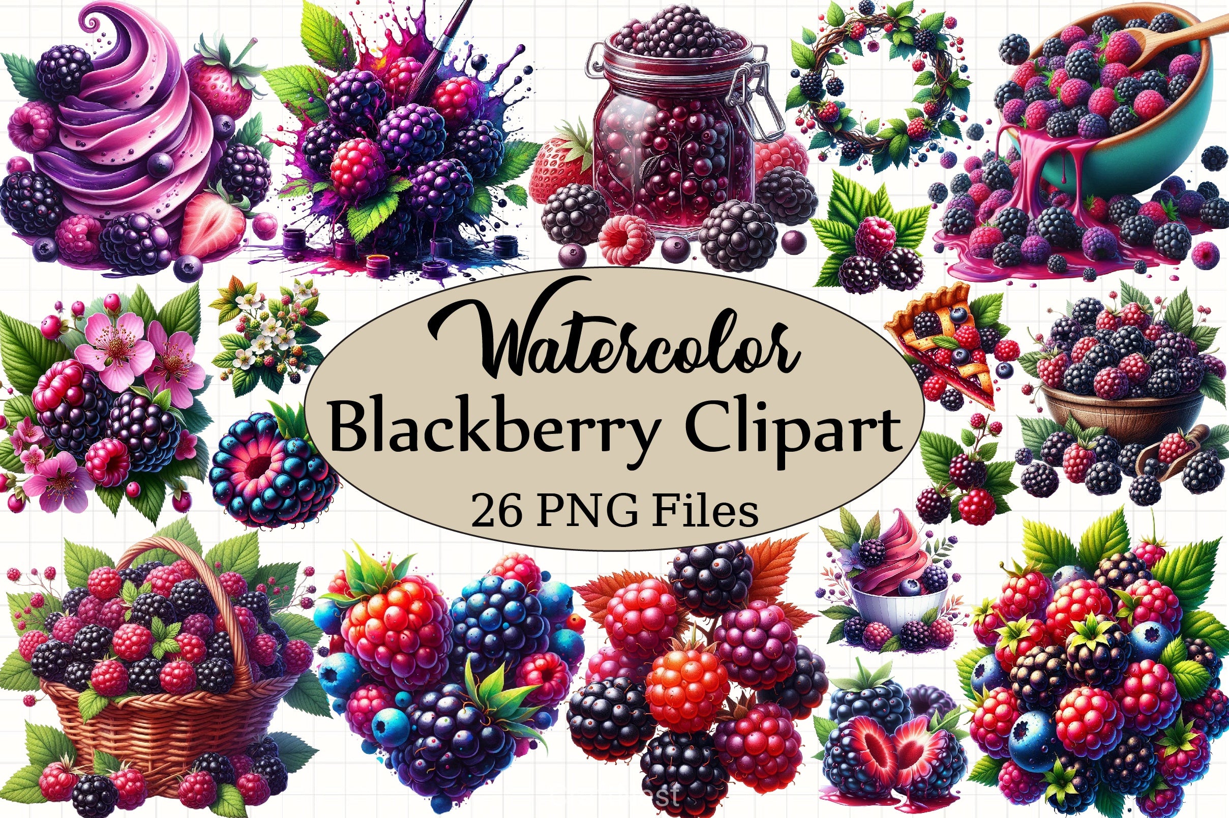 Blackberry Clipart Bundle - CraftNest - Digital Crafting and Art
