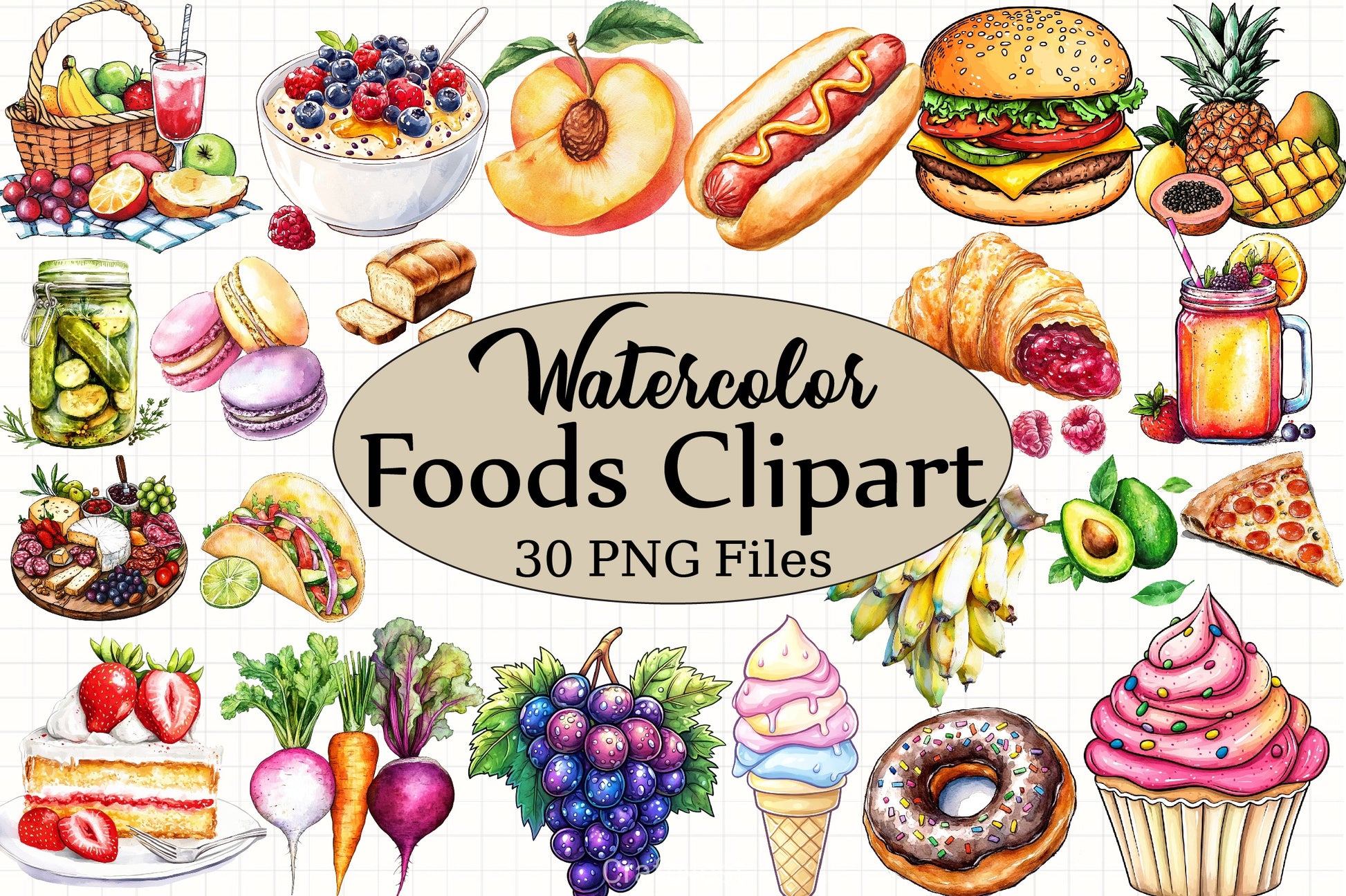 Foods Clipart Bundle - CraftNest - Digital Crafting and Art