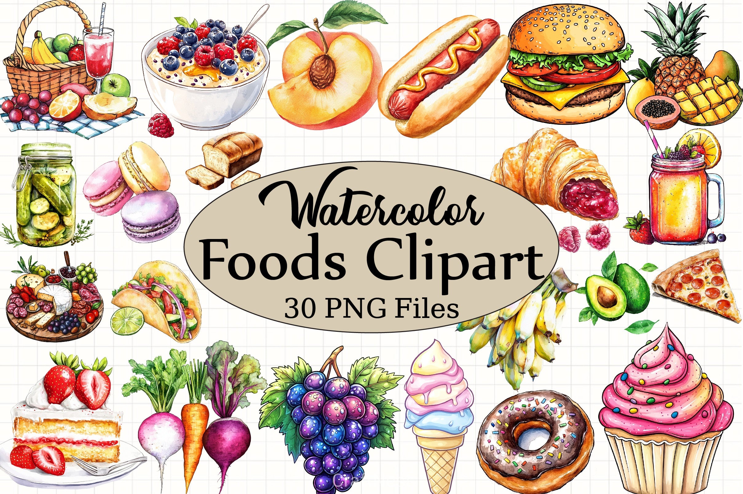 Foods Clipart Bundle - CraftNest - Digital Crafting and Art