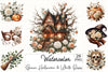 Brown Halloween & White Roses Clipart Bundle 2