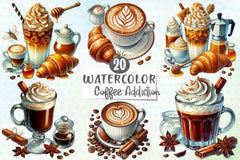 Coffee Addiction Clipart Bundle - CraftNest - Digital Crafting and Art