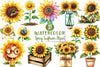 Spring Sunflower Clipart Bundle
