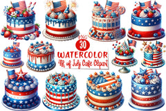 4th of July Cake Clipart Bundle - CraftNest - Digital Crafting and Art