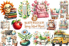 Spring School Clipart Bundle 9 - CraftNest - Digital Crafting and Art