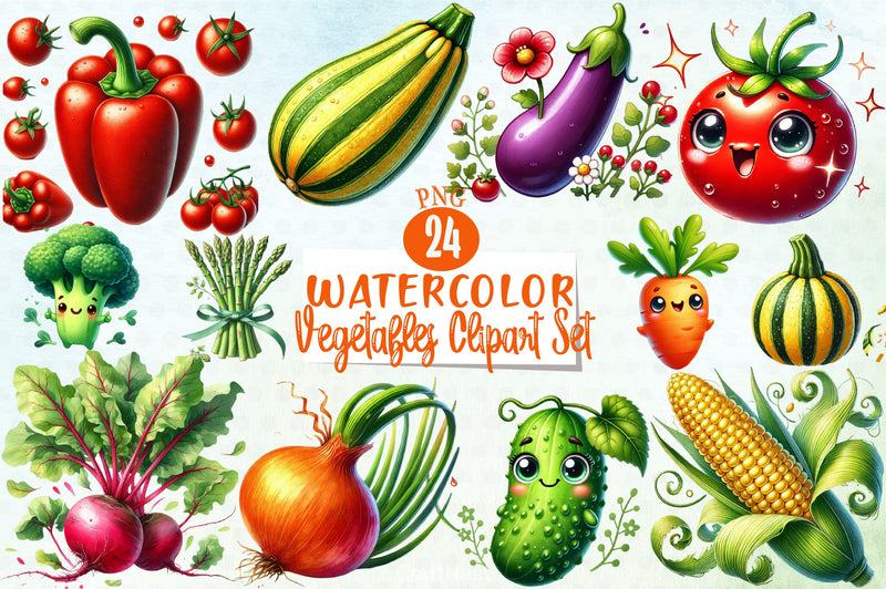 Vegetables Clipart Bundle 5 - CraftNest - Digital Crafting and Art