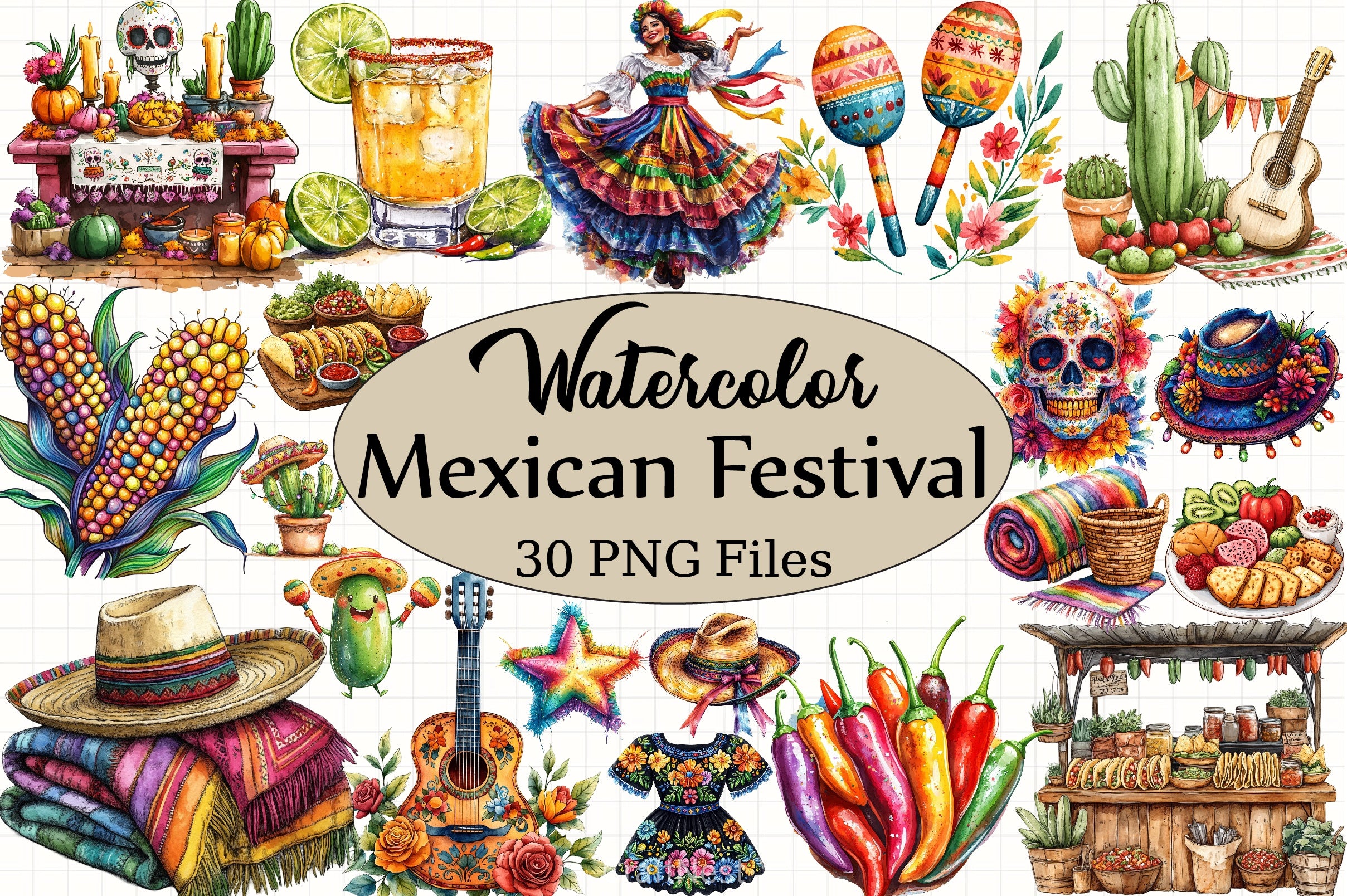 Mexican Festival Clipart Bundle - CraftNest - Digital Crafting and Art