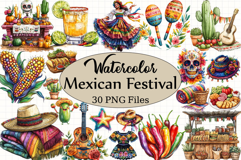 Mexican Festival Clipart Bundle - CraftNest - Digital Crafting and Art