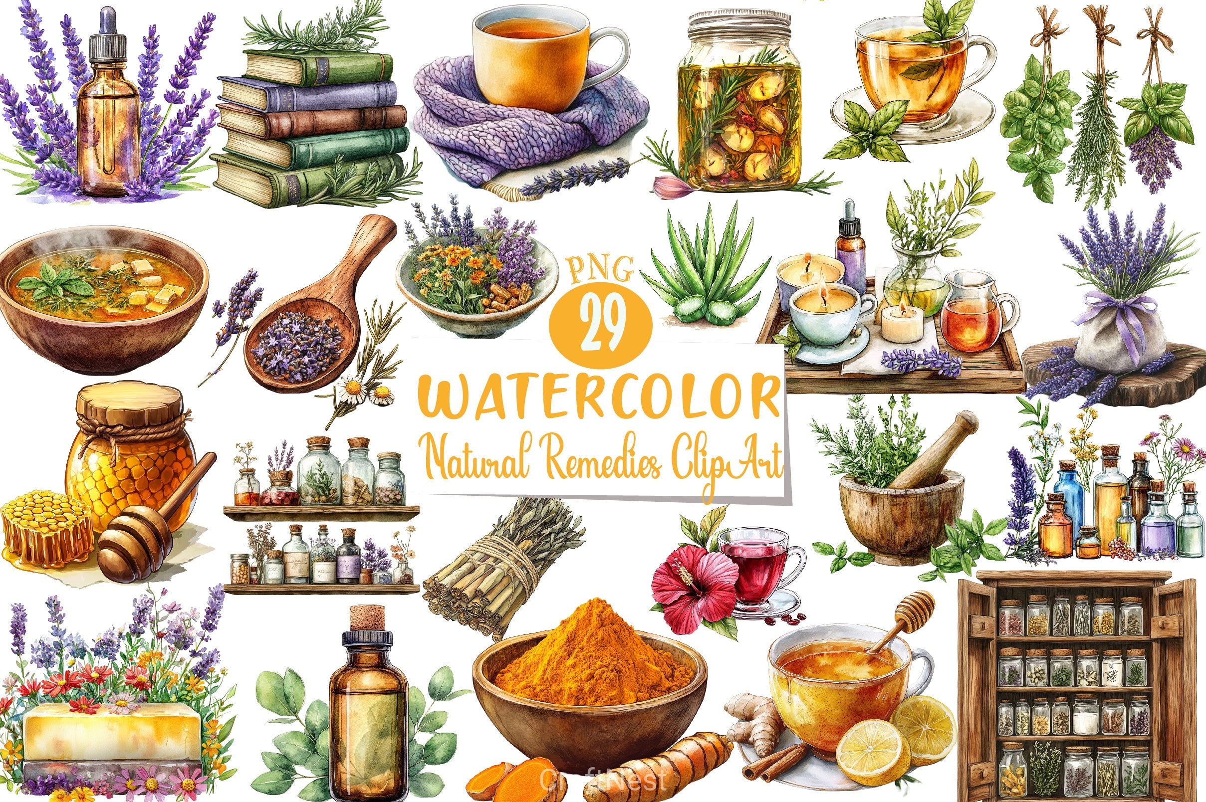 Natural Remedies Clipart Bundle 5 - CraftNest - Digital Crafting and Art