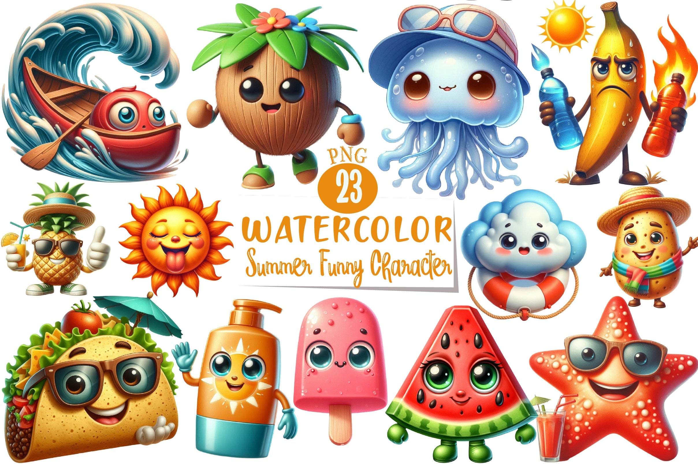 Summer Character Clipart Bundle - CraftNest - Digital Crafting and Art
