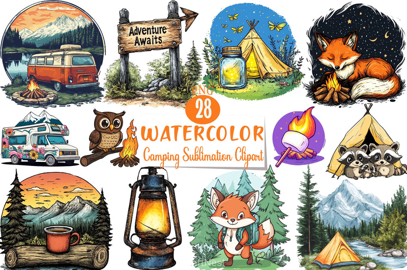 Camping Clipart Bundle 4 - CraftNest - Digital Crafting and Art