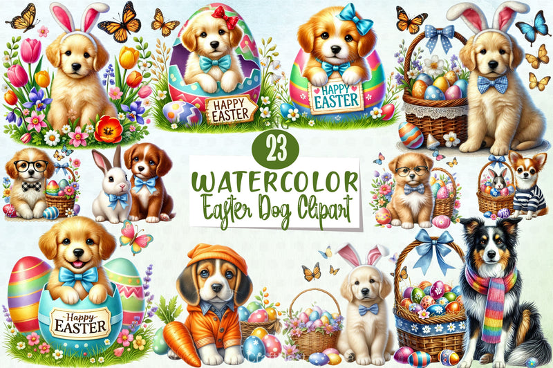 Easter Dog Clipart Bundle 7 - CraftNest - Digital Crafting and Art