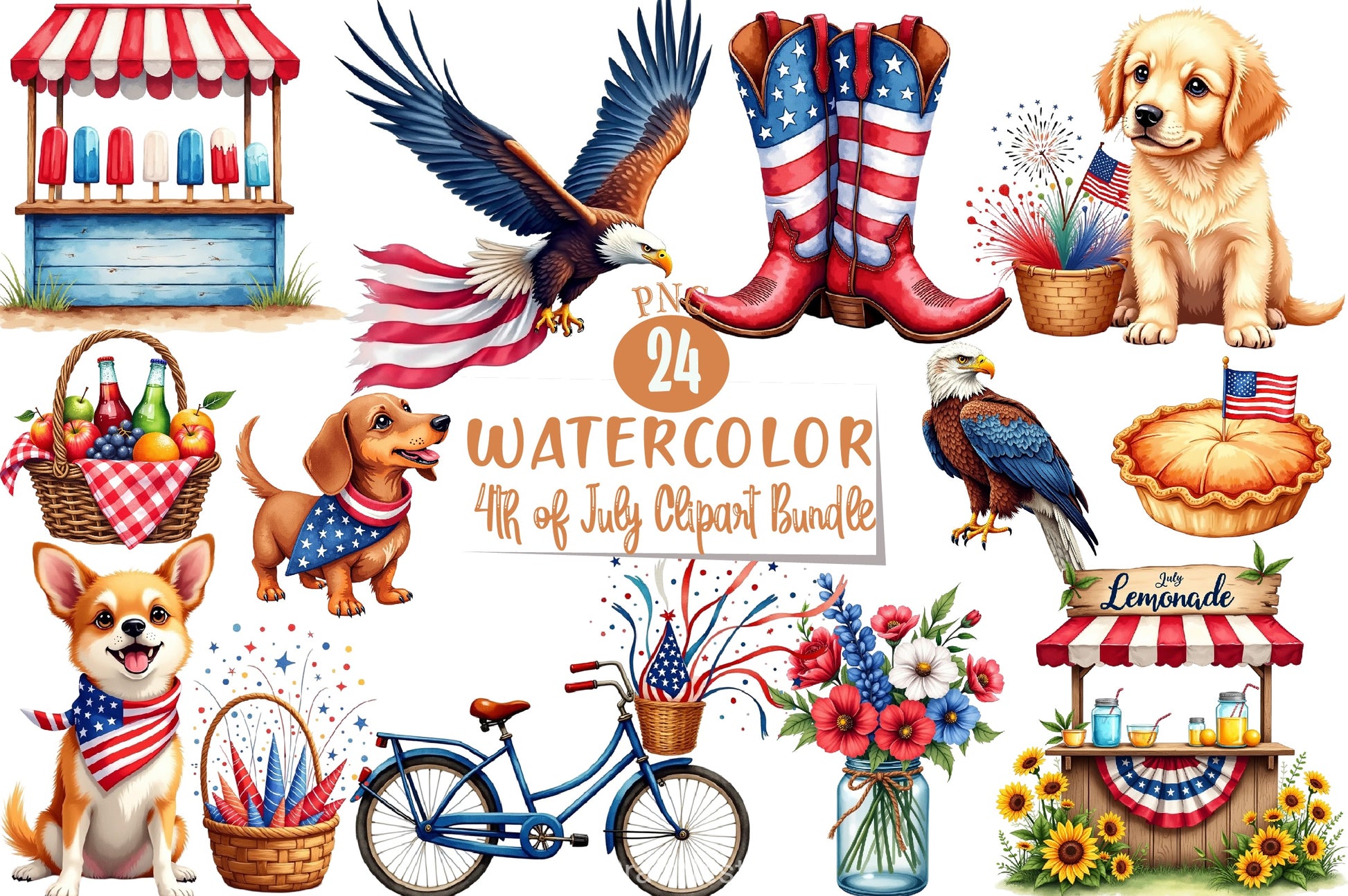 4th of July Clipart Bundle 13 - CraftNest - Digital Crafting and Art