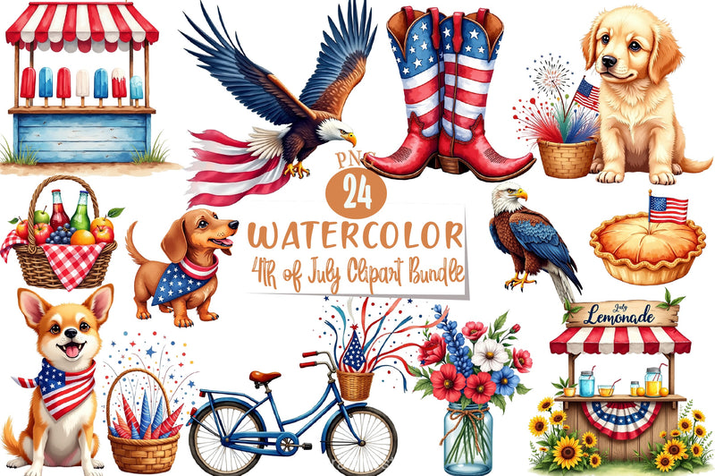 4th of July Clipart Bundle 13 - CraftNest - Digital Crafting and Art