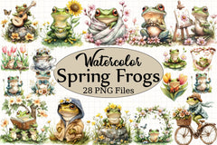 Spring Frogs Clipart Bundle - CraftNest - Digital Crafting and Art