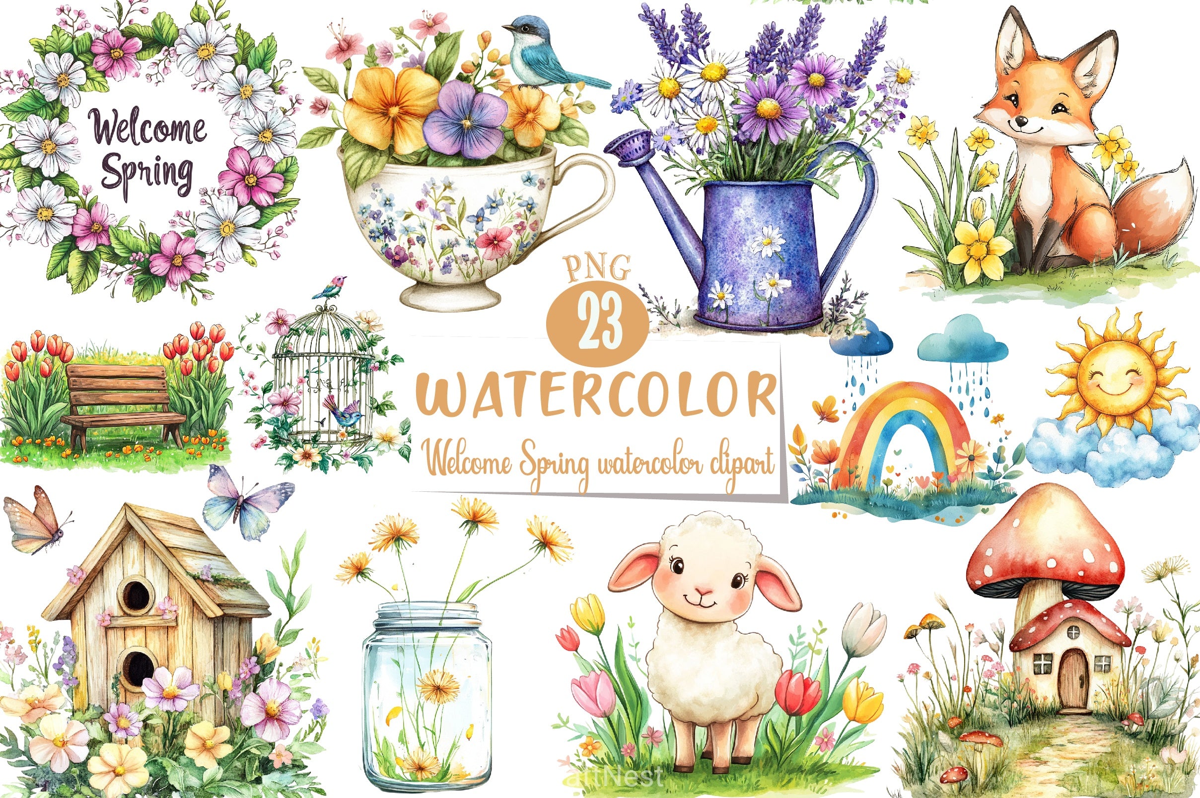 Welcome Spring Clipart Bundle 5 - CraftNest - Digital Crafting and Art