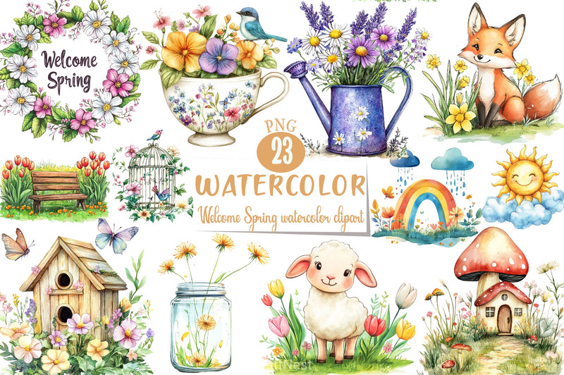 Welcome Spring Clipart Bundle 5 - CraftNest - Digital Crafting and Art