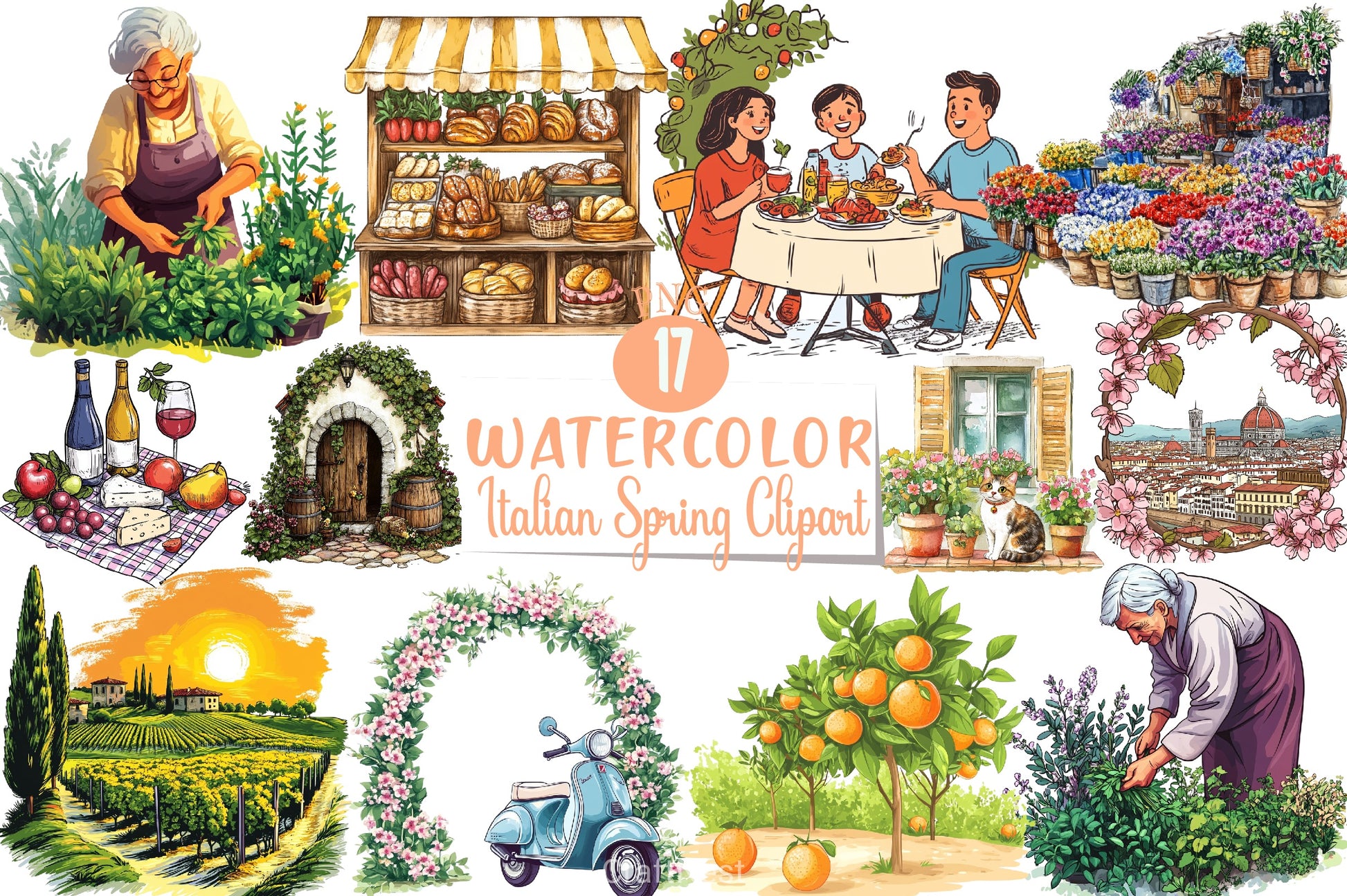 Italian Spring Clipart Bundle 28 - CraftNest - Digital Crafting and Art