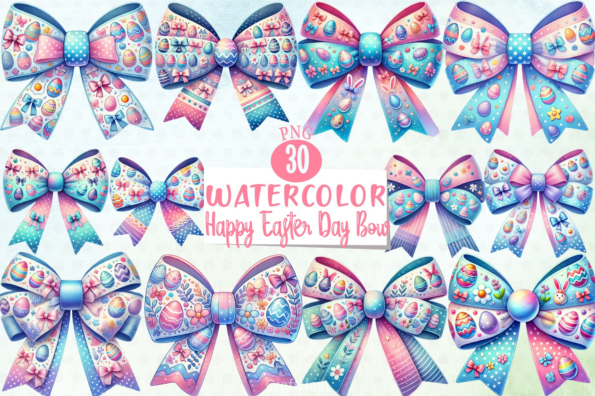 Easter Bow Clipart Bundle 3 - CraftNest - Digital Crafting and Art