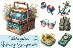 Summer Fishing Clipart Bundle - CraftNest - Digital Crafting and Art