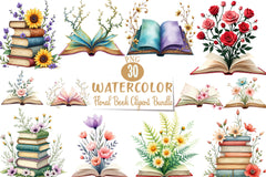 Floral Book Clipart Bundle 3 - CraftNest - Digital Crafting and Art